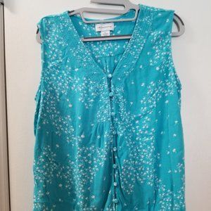 Loop Front button up rushing tank top mini floral